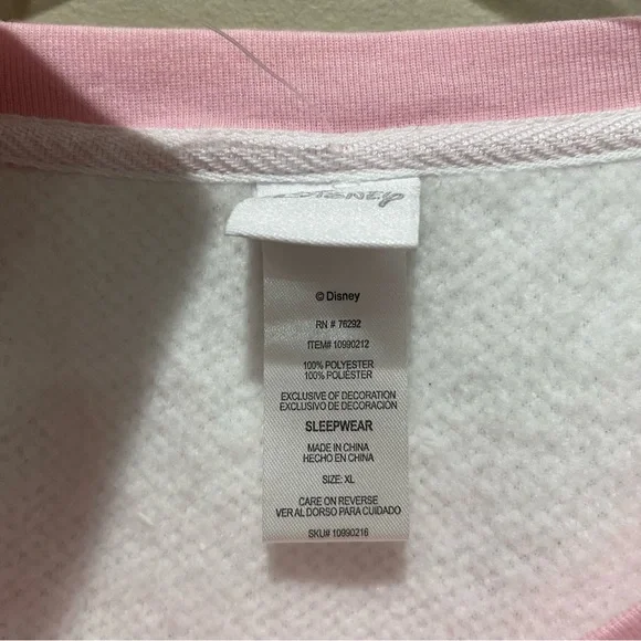 Disney The Aristocats Marie Plush Sleep Set Junior White Pink Size XL NWT - Picture 10 of 12